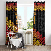 New Zealand Rugby Pacific Custom Window Curtain Rangatira Maori Kowhaiwhai Pattern LT9 - Polynesian Pride
