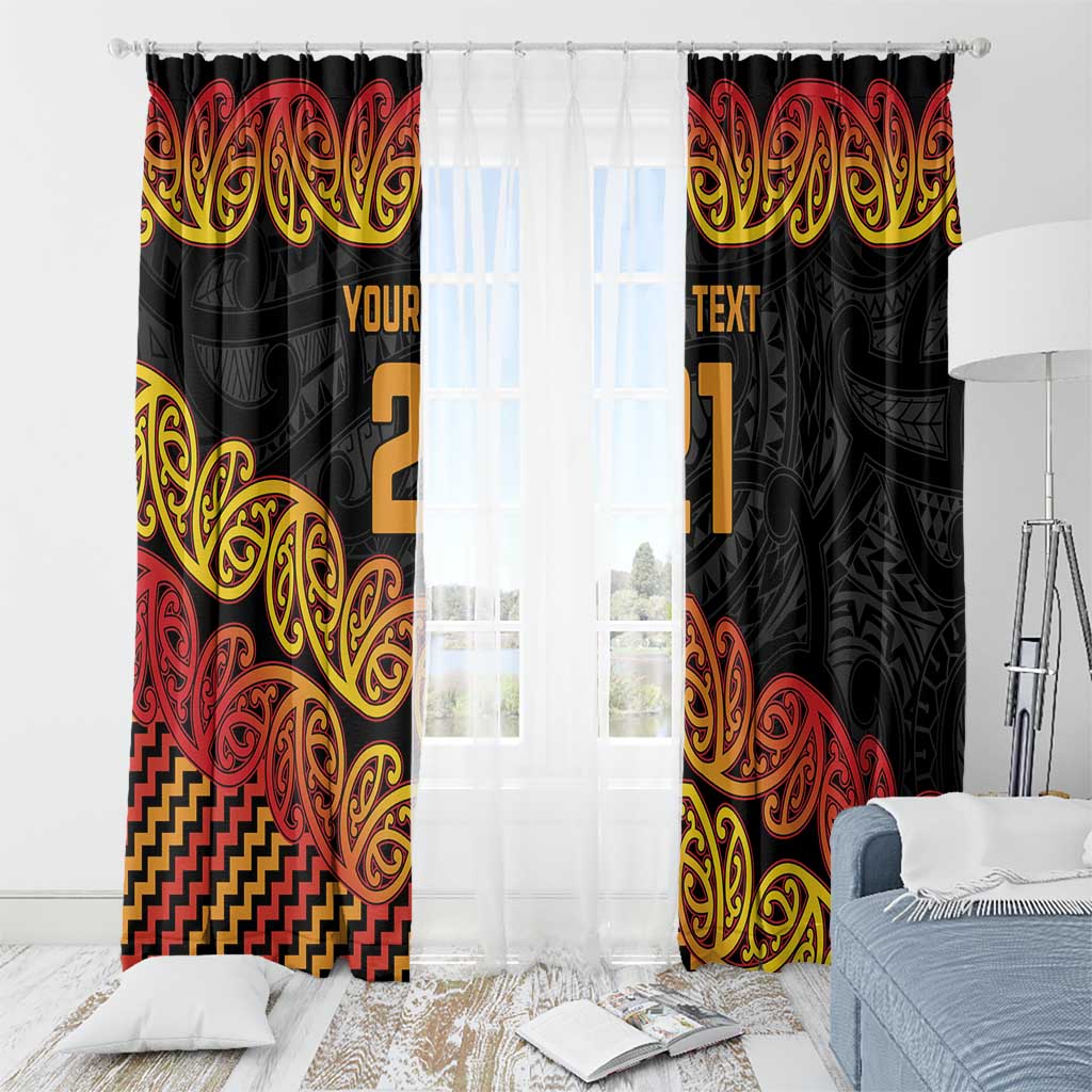 New Zealand Rugby Pacific Custom Window Curtain Rangatira Maori Kowhaiwhai Pattern LT9 - Polynesian Pride