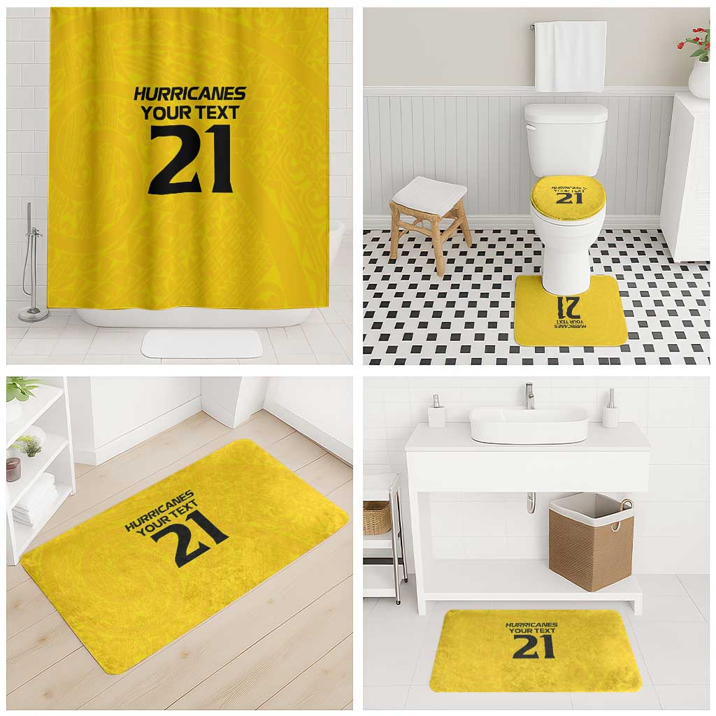 New Zealand Rugby Pacific Custom Bathroom Set Hau Awhiowhio Maori Tribal Tattoo - Polynesian Pride