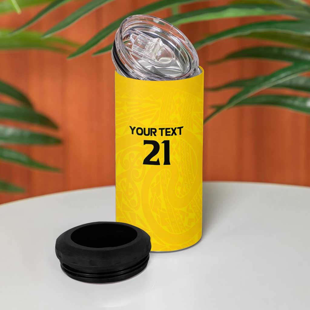 New Zealand Rugby Pacific Custom 4 in 1 Can Cooler Tumbler Hau Awhiowhio Maori Tribal Tattoo LT9 - Polynesian Pride