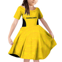 New Zealand Rugby Pacific Custom Family Matching Off Shoulder Short Dress and Hawaiian Shirt Hau Awhiowhio Maori Tribal Tattoo LT9 Daughter's Dress Gold - Polynesian Pride