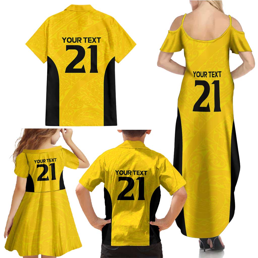 New Zealand Rugby Pacific Custom Family Matching Summer Maxi Dress and Hawaiian Shirt Hau Awhiowhio Maori Tribal Tattoo LT9 - Polynesian Pride