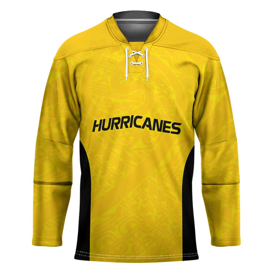 New Zealand Rugby Pacific Custom Hockey Jersey Hau Awhiowhio Maori Tribal Tattoo LT9 Unisex Gold - Polynesian Pride