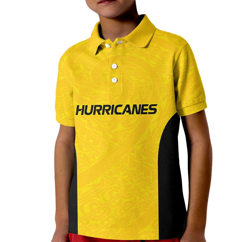 New Zealand Rugby Pacific Custom Kid Polo Shirt Hau Awhiowhio Maori Tribal Tattoo LT9 Kid Gold - Polynesian Pride