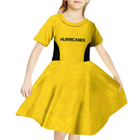 New Zealand Rugby Pacific Custom Kid Short Sleeve Dress Hau Awhiowhio Maori Tribal Tattoo LT9 - Polynesian Pride