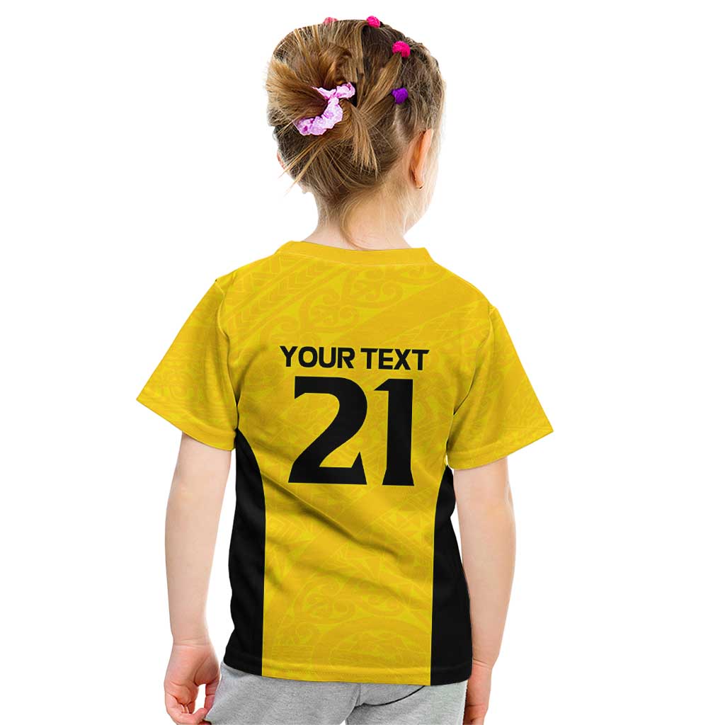 New Zealand Rugby Pacific Custom Kid T Shirt Hau Awhiowhio Maori Tribal Tattoo LT9 - Polynesian Pride