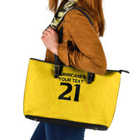 New Zealand Rugby Pacific Custom Leather Tote Bag Hau Awhiowhio Maori Tribal Tattoo LT9 Gold - Polynesian Pride
