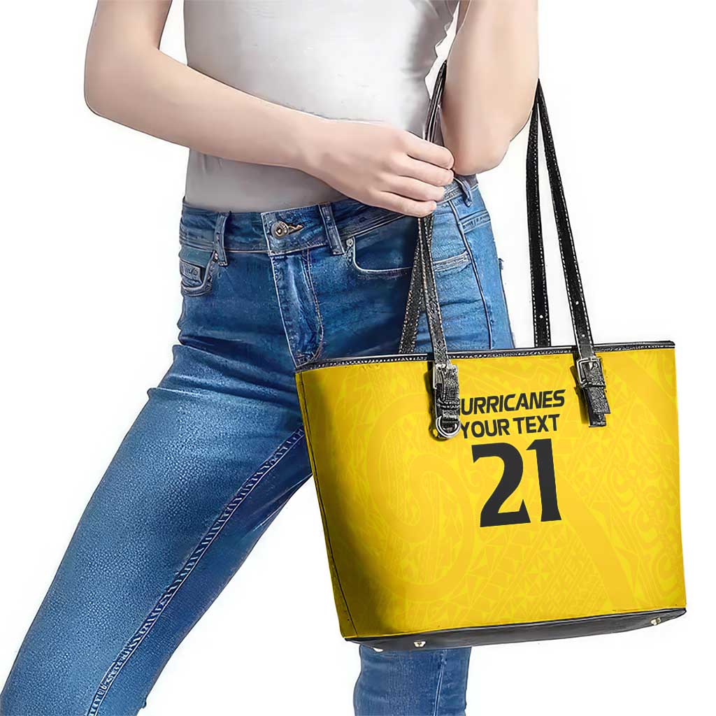 New Zealand Rugby Pacific Custom Leather Tote Bag Hau Awhiowhio Maori Tribal Tattoo LT9 - Polynesian Pride