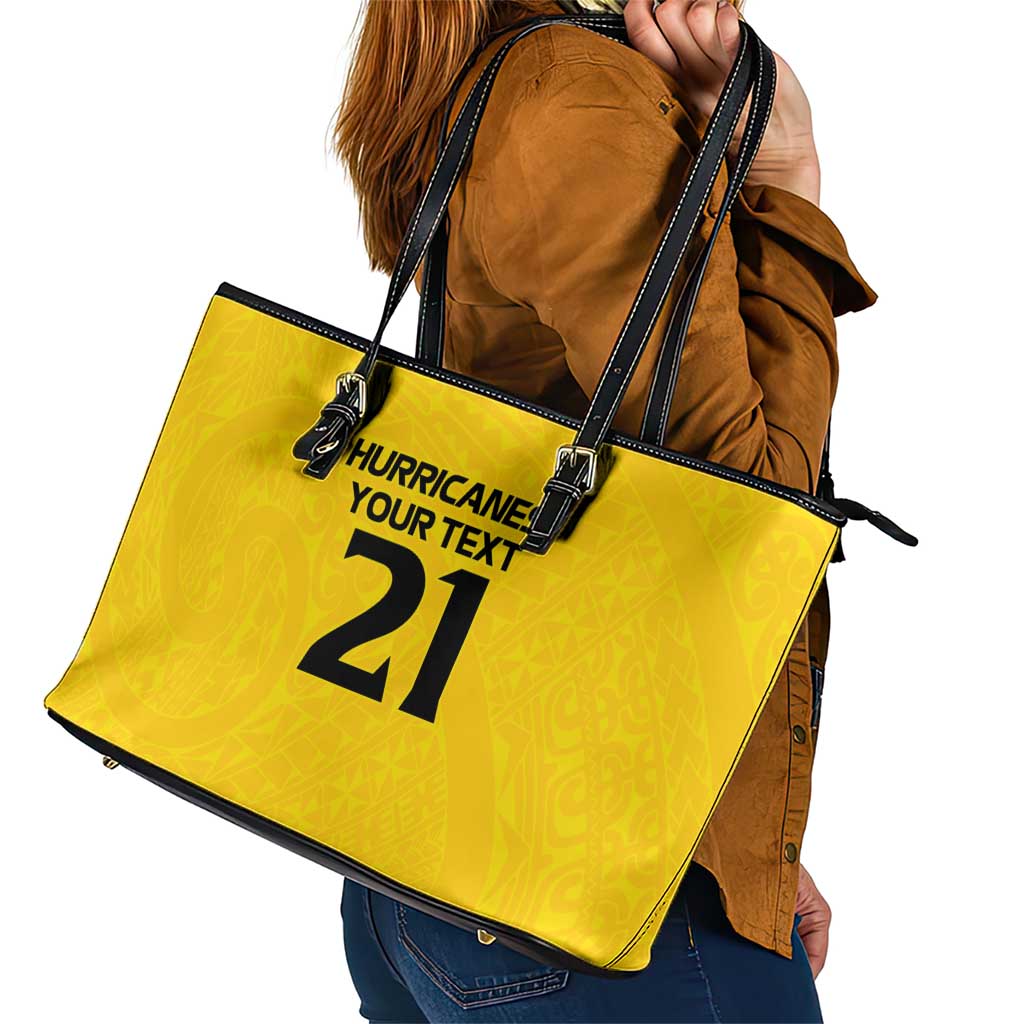 New Zealand Rugby Pacific Custom Leather Tote Bag Hau Awhiowhio Maori Tribal Tattoo LT9 - Polynesian Pride
