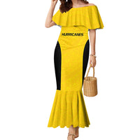 New Zealand Rugby Pacific Custom Mermaid Dress Hau Awhiowhio Maori Tribal Tattoo LT9 Women Gold - Polynesian Pride