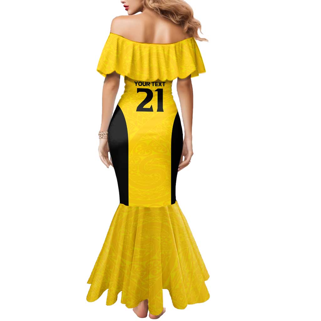 New Zealand Rugby Pacific Custom Mermaid Dress Hau Awhiowhio Maori Tribal Tattoo LT9 - Polynesian Pride