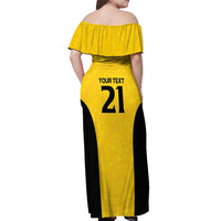 New Zealand Rugby Pacific Custom Off Shoulder Maxi Dress Hau Awhiowhio Maori Tribal Tattoo LT9 - Polynesian Pride