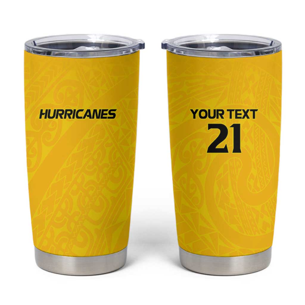 New Zealand Rugby Pacific Custom Tumbler Cup Hau Awhiowhio Maori Tribal Tattoo LT9 Gold - Polynesian Pride
