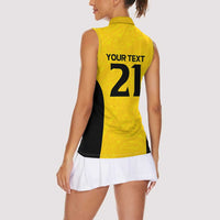 New Zealand Rugby Pacific Custom Women Sleeveless Polo Shirt Hau Awhiowhio Maori Tribal Tattoo LT9 - Polynesian Pride