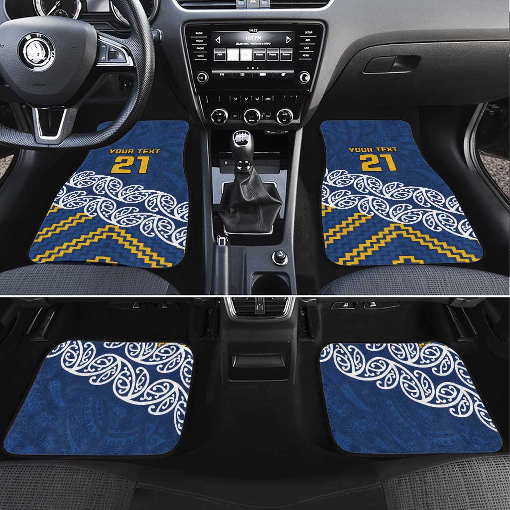 New Zealand Rugby Pacific Custom Car Mats Kahupeka Maori Kowhaiwhai Pattern LT9 Set 4pcs Blue - Polynesian Pride