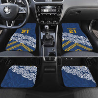 New Zealand Rugby Pacific Custom Car Mats Kahupeka Maori Kowhaiwhai Pattern LT9 Set 4pcs Blue - Polynesian Pride