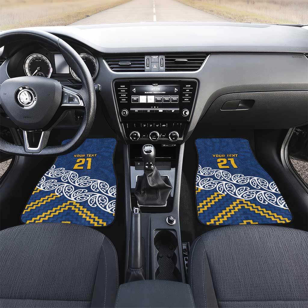 New Zealand Rugby Pacific Custom Car Mats Kahupeka Maori Kowhaiwhai Pattern LT9 Set 2pcs - Front Blue - Polynesian Pride