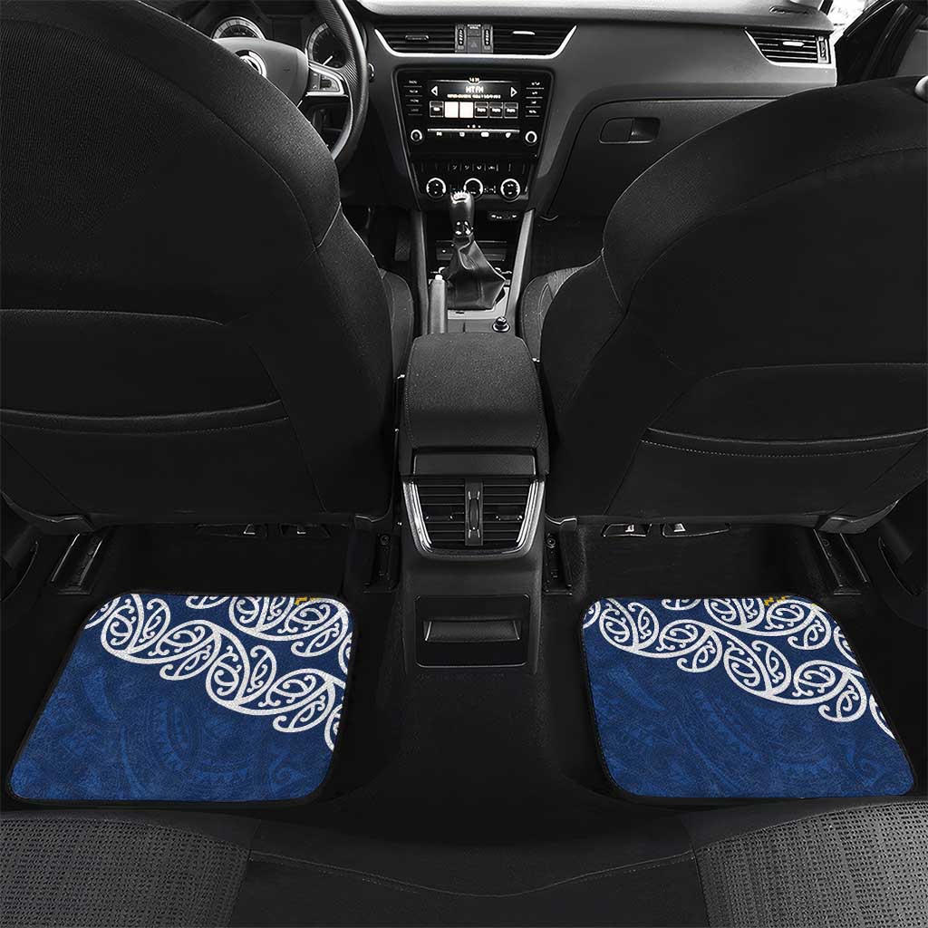 New Zealand Rugby Pacific Custom Car Mats Kahupeka Maori Kowhaiwhai Pattern LT9 Set 2pcs - Back Blue - Polynesian Pride