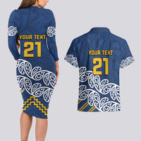 New Zealand Rugby Pacific Custom Couples Matching Long Sleeve Bodycon Dress and Hawaiian Shirt Kahupeka Maori Kowhaiwhai Pattern LT9 - Polynesian Pride