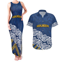 New Zealand Rugby Pacific Custom Couples Matching Tank Maxi Dress and Hawaiian Shirt Kahupeka Maori Kowhaiwhai Pattern LT9 Blue - Polynesian Pride