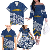 New Zealand Rugby Pacific Custom Family Matching Off The Shoulder Long Sleeve Dress and Hawaiian Shirt Kahupeka Maori Kowhaiwhai Pattern LT9 - Polynesian Pride