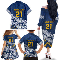 New Zealand Rugby Pacific Custom Family Matching Off The Shoulder Long Sleeve Dress and Hawaiian Shirt Kahupeka Maori Kowhaiwhai Pattern LT9 - Polynesian Pride