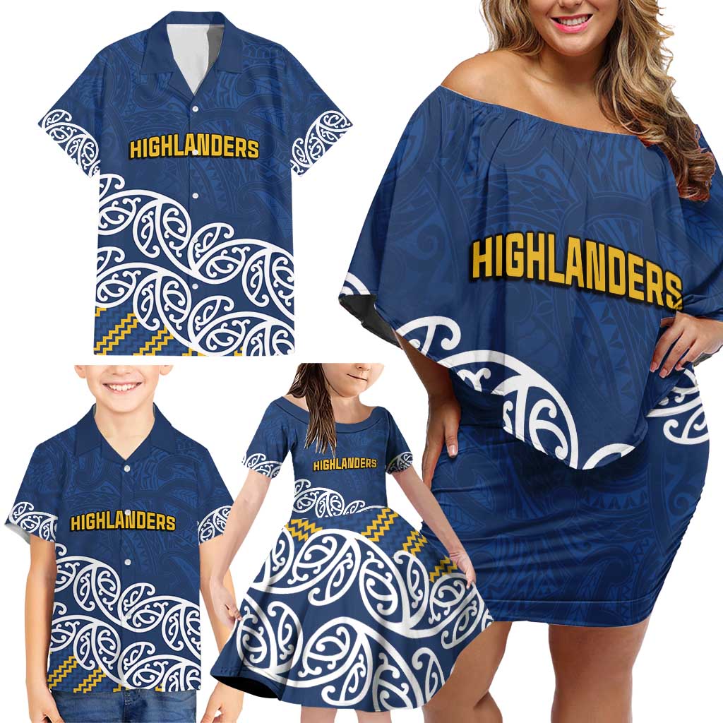 New Zealand Rugby Pacific Custom Family Matching Off Shoulder Short Dress and Hawaiian Shirt Kahupeka Maori Kowhaiwhai Pattern LT9 - Polynesian Pride