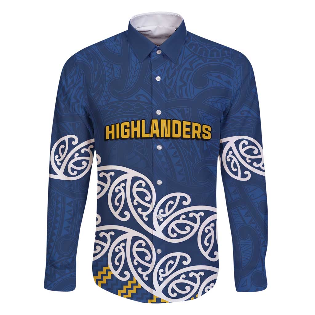 New Zealand Rugby Pacific Custom Family Matching Off Shoulder Short Dress and Hawaiian Shirt Kahupeka Maori Kowhaiwhai Pattern LT9 Dad's Shirt - Long Sleeve Blue - Polynesian Pride
