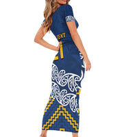New Zealand Rugby Pacific Custom Family Matching Short Sleeve Bodycon Dress and Hawaiian Shirt Kahupeka Maori Kowhaiwhai Pattern LT9 - Polynesian Pride