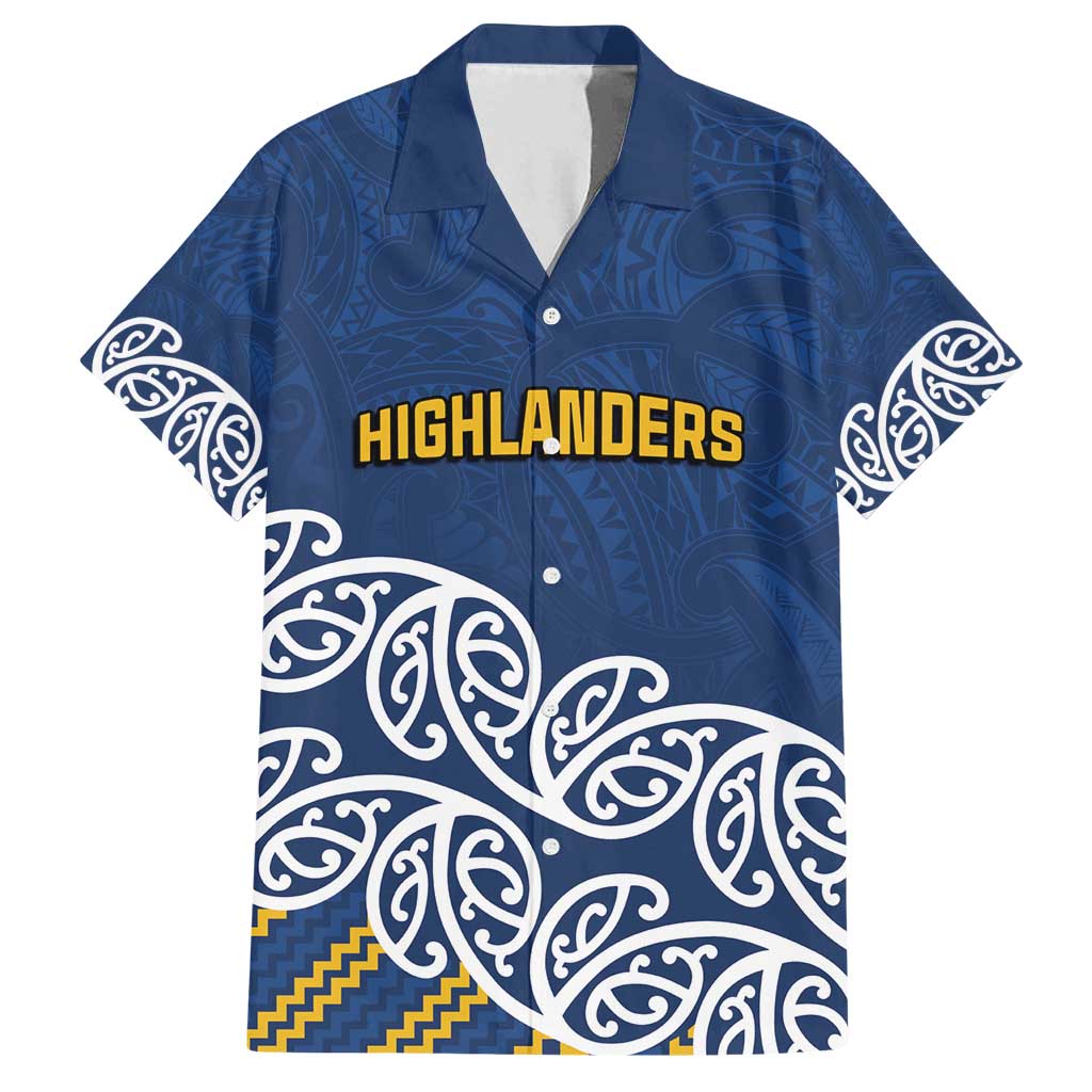 New Zealand Rugby Pacific Custom Family Matching Summer Maxi Dress and Hawaiian Shirt Kahupeka Maori Kowhaiwhai Pattern LT9 Dad's Shirt - Short Sleeve Blue - Polynesian Pride