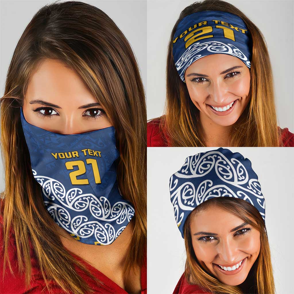 New Zealand Rugby Pacific Custom Neck Gaiter Kahupeka Maori Kowhaiwhai Pattern - Polynesian Pride