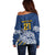 New Zealand Rugby Pacific Custom Off Shoulder Sweater Kahupeka Maori Kowhaiwhai Pattern