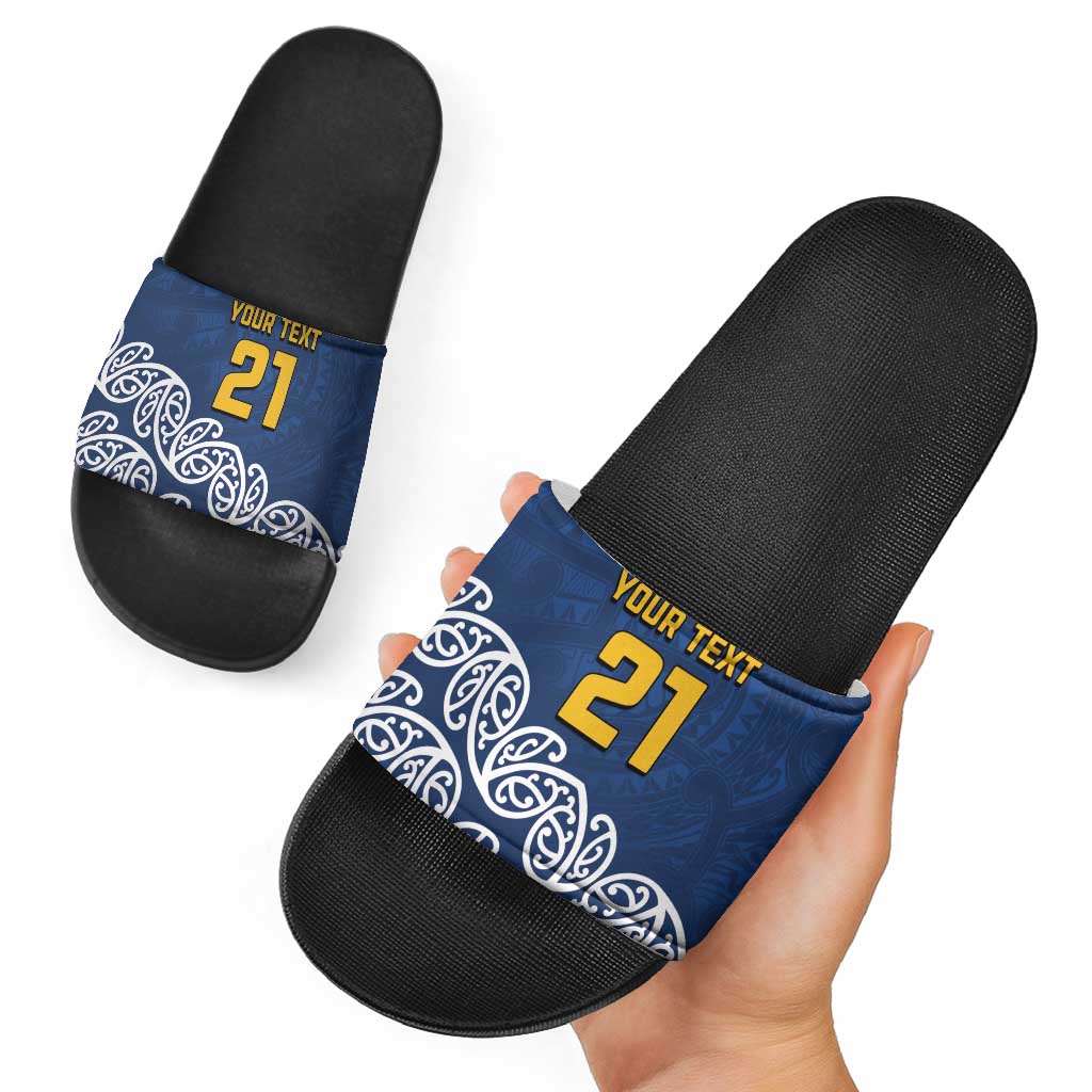 New Zealand Rugby Pacific Custom Slide Sandals Kahupeka Maori Kowhaiwhai Pattern LT9 - Polynesian Pride