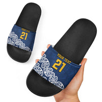 New Zealand Rugby Pacific Custom Slide Sandals Kahupeka Maori Kowhaiwhai Pattern LT9 - Polynesian Pride
