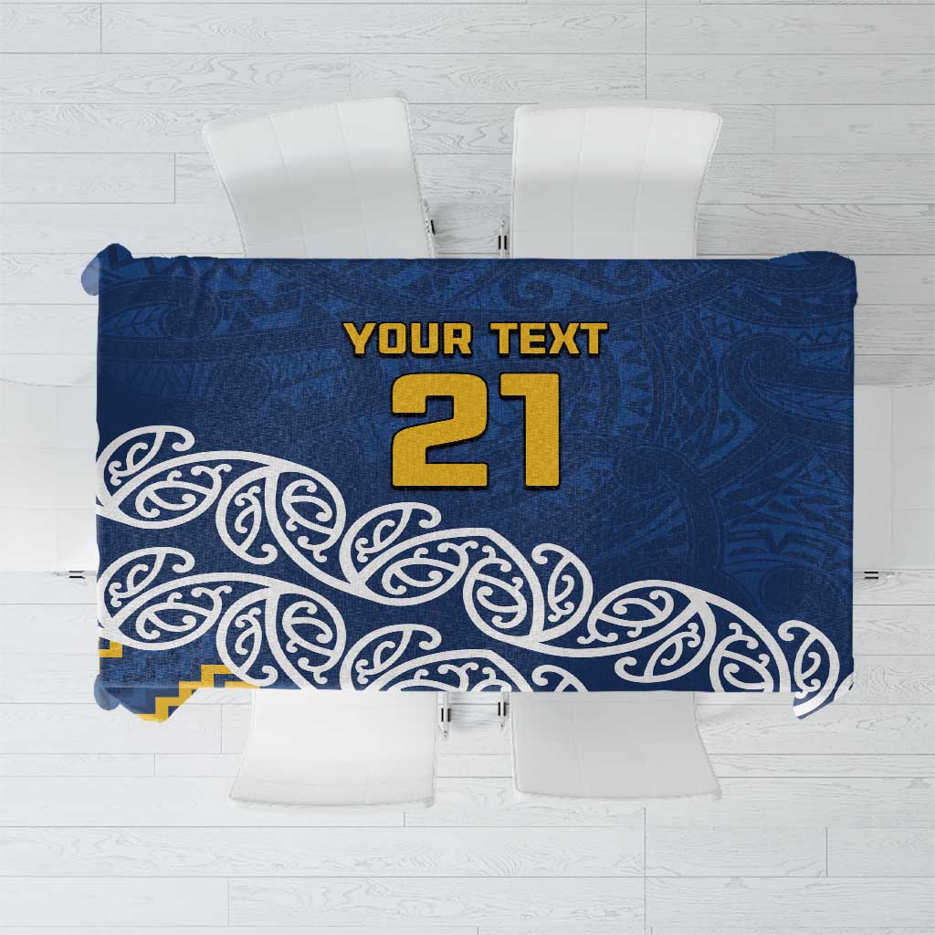 New Zealand Rugby Pacific Custom Tablecloth Kahupeka Maori Kowhaiwhai Pattern LT9 Blue - Polynesian Pride