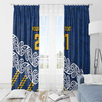 New Zealand Rugby Pacific Custom Window Curtain Kahupeka Maori Kowhaiwhai Pattern LT9 - Polynesian Pride