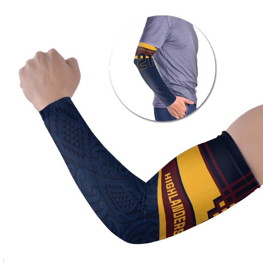 New Zealand Rugby Pacific Custom Arm Sleeves Kahupeka Retro 2025 Taniko Motif - Polynesian Pride