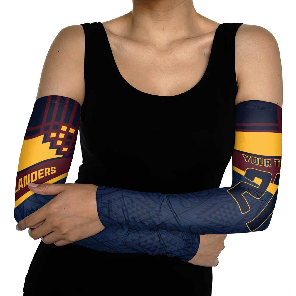New Zealand Rugby Pacific Custom Arm Sleeves Kahupeka Retro 2025 Taniko Motif - Polynesian Pride