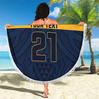 New Zealand Rugby Pacific Custom Beach Blanket Kahupeka Retro 2025 Taniko Motif LT9 - Polynesian Pride