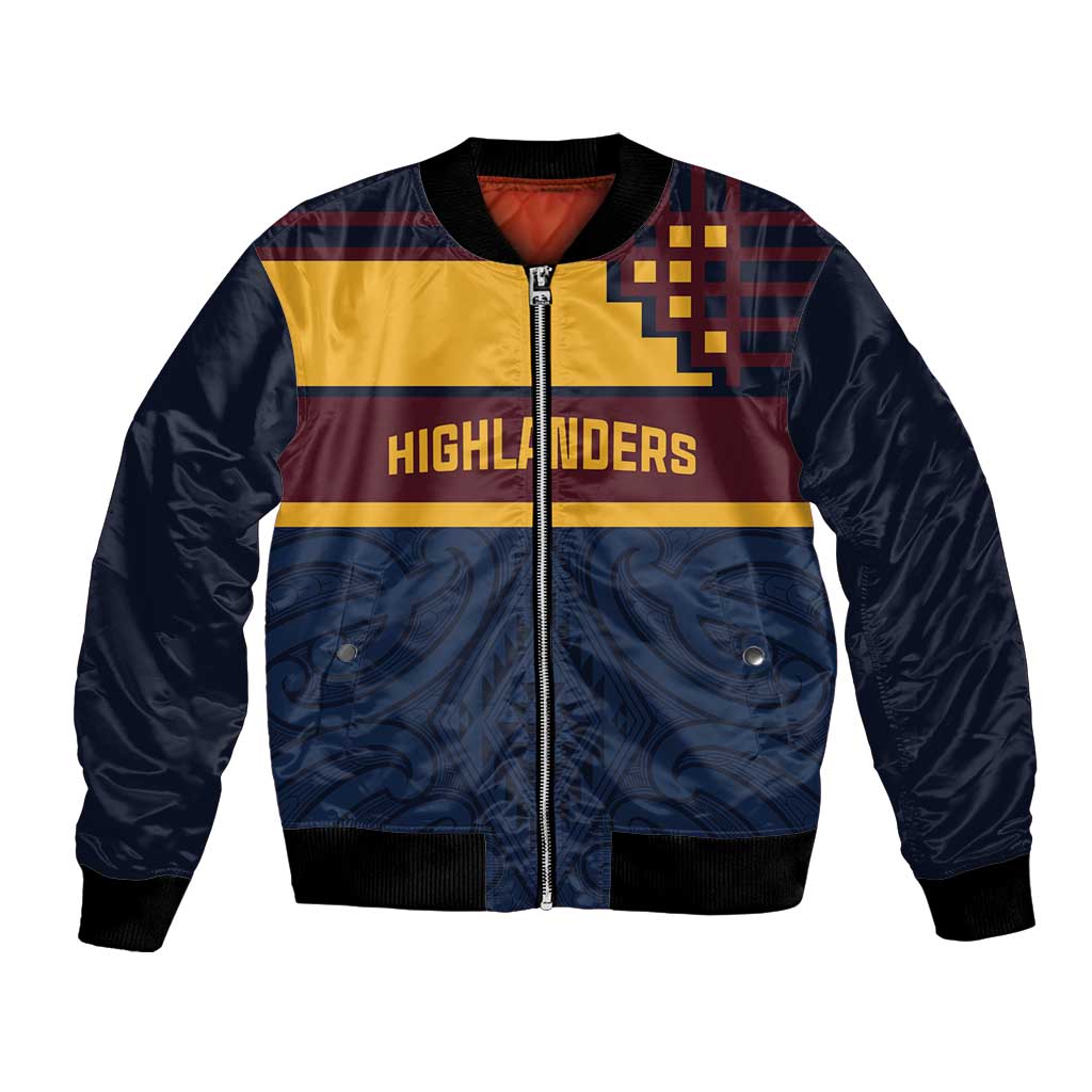 New Zealand Rugby Pacific Custom Bomber Jacket Kahupeka Retro 2025 Taniko Motif LT9 Unisex Blue - Polynesian Pride