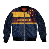New Zealand Rugby Pacific Custom Bomber Jacket Kahupeka Retro 2025 Taniko Motif LT9 Unisex Blue - Polynesian Pride