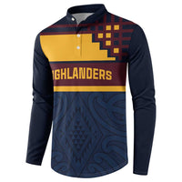 New Zealand Rugby Pacific Custom Button Sweatshirt Kahupeka Retro 2025 Taniko Motif LT9 - Polynesian Pride