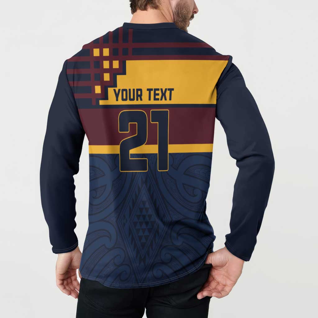 New Zealand Rugby Pacific Custom Button Sweatshirt Kahupeka Retro 2025 Taniko Motif LT9 - Polynesian Pride
