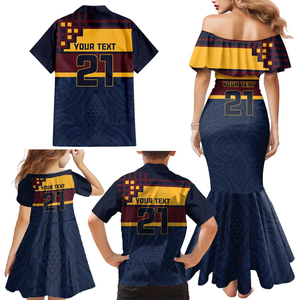 New Zealand Rugby Pacific Custom Family Matching Mermaid Dress and Hawaiian Shirt Kahupeka Retro 2025 Taniko Motif LT9 - Polynesian Pride