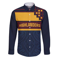 New Zealand Rugby Pacific Custom Family Matching Short Sleeve Bodycon Dress and Hawaiian Shirt Kahupeka Retro 2025 Taniko Motif LT9 Dad's Shirt - Long Sleeve Blue - Polynesian Pride