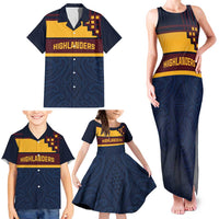 New Zealand Rugby Pacific Custom Family Matching Tank Maxi Dress and Hawaiian Shirt Kahupeka Retro 2025 Taniko Motif LT9 - Polynesian Pride