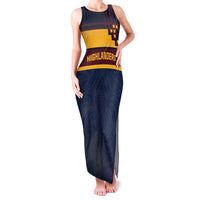 New Zealand Rugby Pacific Custom Family Matching Tank Maxi Dress and Hawaiian Shirt Kahupeka Retro 2025 Taniko Motif LT9 Mom's Dress Blue - Polynesian Pride
