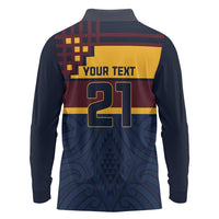 New Zealand Rugby Pacific Custom Long Sleeve Polo Shirt Kahupeka Retro 2025 Taniko Motif