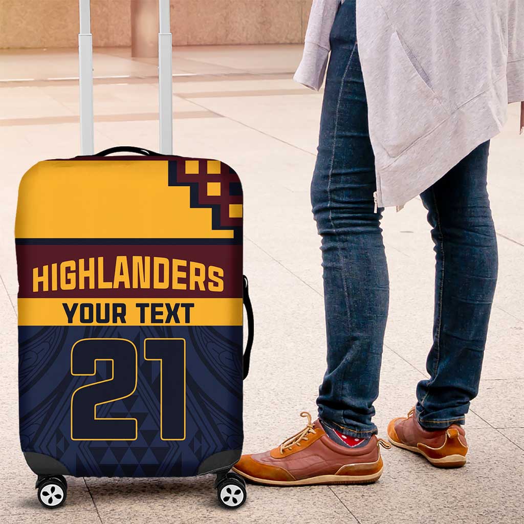 New Zealand Rugby Pacific Custom Luggage Cover Kahupeka Retro 2025 Taniko Motif