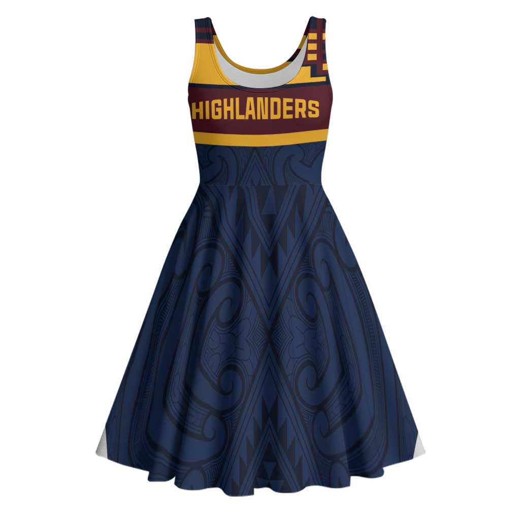 New Zealand Rugby Pacific Custom Midi Dress Kahupeka Retro 2025 Taniko Motif - Polynesian Pride